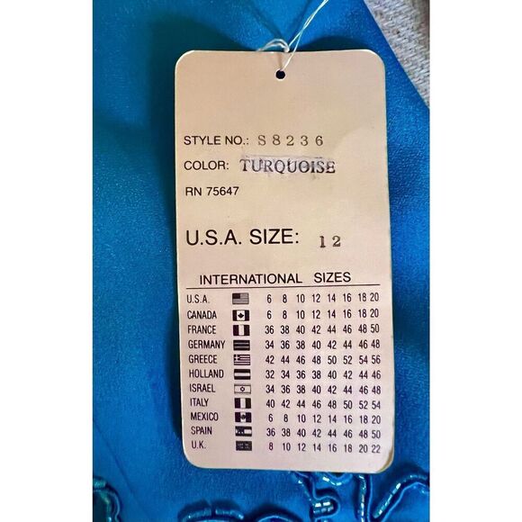 Demetrios 3 piece Turquoise Church Skirt Wedding Suit Women’s Size 12 NWT - Picture 10 of 10